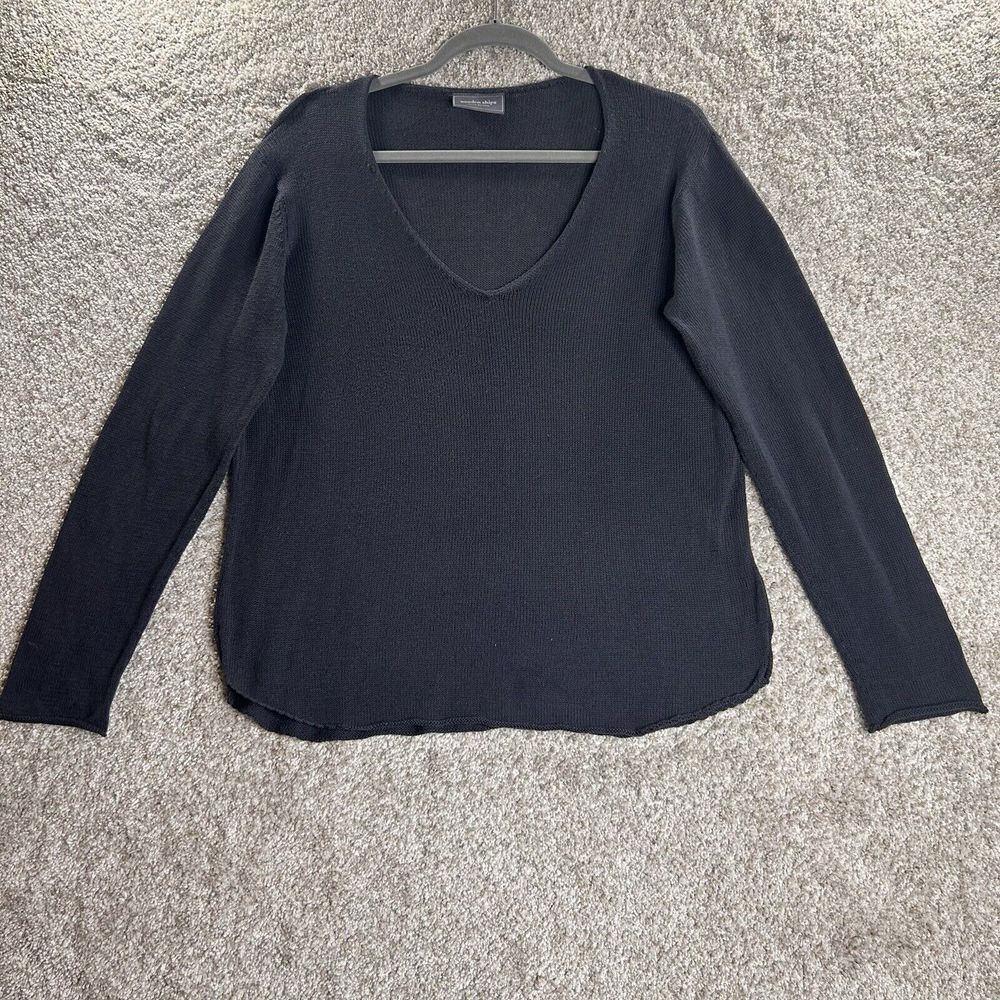 Wooden Ships Knit Beach Top Size M/l V Neck Sheer Gray
